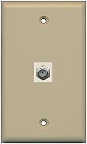 img 1 attached to 📺 RiteAV Coax Cable TV Wall Plate - 1 Gang Flat Ivory: Enhance Your Home Entertainment Setup