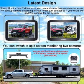 img 3 attached to 🚚 HD 1080P Беспроводная задняя камера с 5-дюймовым монитором для грузовика, пикапа, легкового автомобиля, минивэна и небольшого автодома - DoHonest V25