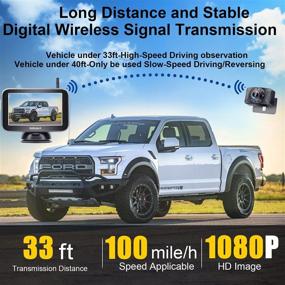 img 2 attached to 🚚 HD 1080P Беспроводная задняя камера с 5-дюймовым монитором для грузовика, пикапа, легкового автомобиля, минивэна и небольшого автодома - DoHonest V25