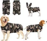 dog recovery suit for abdominal wounds, spay, skin diseases – unisex pet surgical revovery suit, anti-licking vest, cone e-collars alternate logo