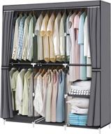 🚪 youud 50 inch wardrobe portable cloth closet storage organizer: non-woven fabric w/ hanging rod | easy assembly logo