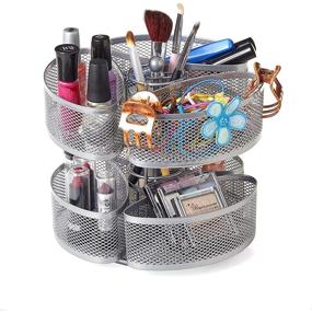 img 3 attached to 🔄 Nifty Organizing Carousel: 360-Degree Spinning Silver Finish Organizer for Beauty Supplies, Cosmetics, Bathroom, and Bedroom Vanity Storage