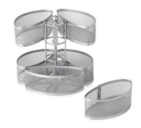 img 4 attached to 🔄 Nifty Organizing Carousel: 360-Degree Spinning Silver Finish Organizer for Beauty Supplies, Cosmetics, Bathroom, and Bedroom Vanity Storage