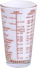 img 4 attached to Kolder Mix N Measure Glass Cup - Multi-Purpose Liquid & Dry Measuring Cup with 6 Units of Measurement - Heavy Glass - Red