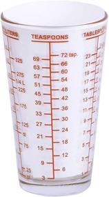 img 1 attached to Kolder Mix N Measure Glass Cup - Multi-Purpose Liquid & Dry Measuring Cup with 6 Units of Measurement - Heavy Glass - Red