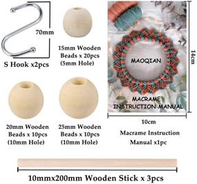 img 2 attached to 120-piece Macrame Kits for Beginners: 3mm x 109yards Natural Cotton Macrame Cord with Wooden Beads, Rings, Sticks, and Metal Rings - Best Macrame Supplies for Plant Hangers