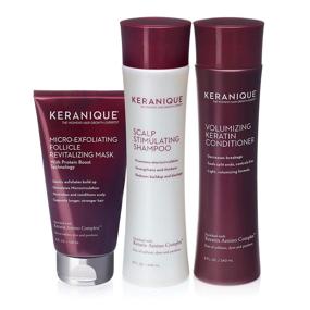 img 4 attached to 💆 Keranique 60-Day Hair & Scalp Mask Kit: Shampoo, Conditioner, Follicle Revitalizing Mask – Keratin Amino Complex | Sulphate-Free, Dye-Free, Paraben-Free | Strengthens & Fortifies Thin Hair