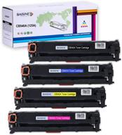 🖨️ baisine 4-pack cp1215 toner replacement: hp 125a cb540a (cb540a black, cb541a cyan, cb542a yellow, cb543a magenta). compatible with hp cp1518ni, cp1215, cm1312nfi, cp1515n, cm1312 mfp printers. logo