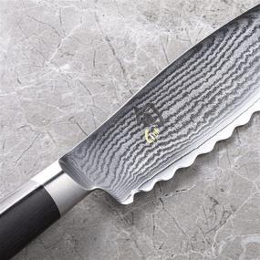 img 1 attached to Shun Classic 6-inch Ultimate Utility Knife: Versatile, High-Performance Japanese Handcrafted Kitchen Knife with VG-MAX Cutting Core and Damascus Cladding