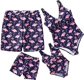 img 4 attached to 👙 IFFEI Flamingo Swimsuit Set for Women - Size Large, Women's Clothing