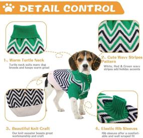 img 2 attached to 🐾 Christmas Holidays Turtleneck Stripes Knit Dog Sweater - Queenmore Pet Pullover for Small Dogs and Cats, Cozy Cold Weather Thick Knitwear