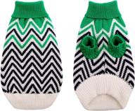 🐾 christmas holidays turtleneck stripes knit dog sweater - queenmore pet pullover for small dogs and cats, cozy cold weather thick knitwear logo