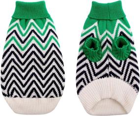 img 4 attached to 🐾 Christmas Holidays Turtleneck Stripes Knit Dog Sweater - Queenmore Pet Pullover for Small Dogs and Cats, Cozy Cold Weather Thick Knitwear