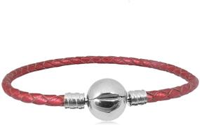 img 4 attached to JMQJewelry Leather Bracelets 7 4Inches Christmas
