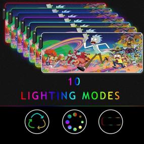 img 1 attached to 🖱️ Bimormat RGB Игровой коврик для мыши: Большой 31,5 х 11,8 дюймовый расширенный светодиодный коврик для мыши - Клавиатурный коврик с прорезиненным нескользящим основанием (80x30 Рикран)