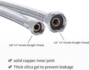 img 3 attached to 🚰 Vataler Braided Stainless Steel Faucet Line Connector, 3/8" Compression Female Thread to 1/2" I.P. Female Straight Thread Supply Hose, 24 Inch Length - Replacement for Faucet Hose (One Pair)