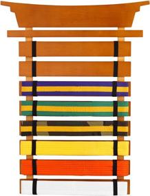 img 4 attached to KidKraft Martial Arts Wooden Belt Holder Display - Holds 8 Belts (Unpersonalized) - 24.5 Inches