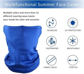 img 2 attached to 🌞 Stay Cool and Protected: 6 Piece UV Protection Neck Gaiter Scarf Bandanas for Breathable Summer Face Cover