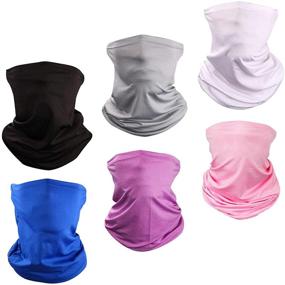 img 4 attached to 🌞 Stay Cool and Protected: 6 Piece UV Protection Neck Gaiter Scarf Bandanas for Breathable Summer Face Cover