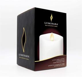 img 3 attached to Luminara Flameless Pillar Candle Large (6.5 inches, Unscented): Realistic Flickering Flame Effect, Melted Edge, Smooth Wax, LED Battery-Operated Candles