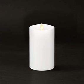 img 1 attached to Luminara Flameless Pillar Candle Large (6.5 inches, Unscented): Realistic Flickering Flame Effect, Melted Edge, Smooth Wax, LED Battery-Operated Candles