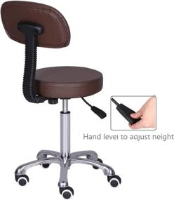 img 2 attached to Kaleurrier Rolling Swivel Adjustable Heavy Duty Drafting Stool Chair with Wheels and Back - Ideal for Salon, Medical, Office, and Home Uses (Coffee)