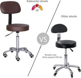 img 1 attached to Kaleurrier Rolling Swivel Adjustable Heavy Duty Drafting Stool Chair with Wheels and Back - Ideal for Salon, Medical, Office, and Home Uses (Coffee)