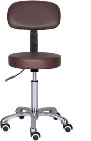 img 4 attached to Kaleurrier Rolling Swivel Adjustable Heavy Duty Drafting Stool Chair with Wheels and Back - Ideal for Salon, Medical, Office, and Home Uses (Coffee)