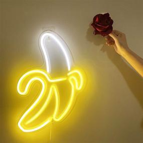 img 2 attached to 🍌 USB Powered Neon Banana Sign - Large LED Banana Light for Kids Room, Living Room, Office, Bar, Restaurant, Christmas, Festival, Party - Wall Decor for Better SEO