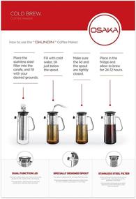 img 3 attached to ☕ Osaka Glass Cold Brew Coffee Maker & Tea Maker: Airtight Seal, 1L/34oz Pitcher with Removable Stainless Steel Filter - Perfect for Brewing Iced Coffee and Tea