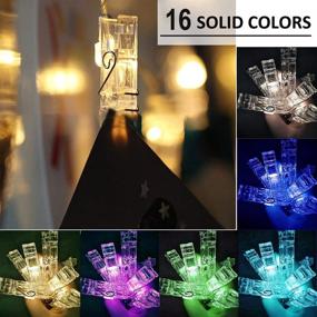 img 3 attached to Solhice Color Changing Photo Clip String Lights - 50 LEDs, 20ft RGB Pictures Display Hanging Christmas LED Fairy Lights USB Powered. Remote Control with Timer for Bedroom Dorm Decor - Gift for Girls