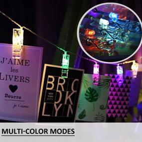 img 1 attached to Solhice Color Changing Photo Clip String Lights - 50 LEDs, 20ft RGB Pictures Display Hanging Christmas LED Fairy Lights USB Powered. Remote Control with Timer for Bedroom Dorm Decor - Gift for Girls