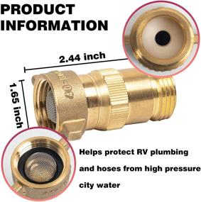 img 2 attached to 🚿Часовой латунный высокопропускной водонагреватель: регулятор воды без содержания свинца с сетчатым фильтром для кемперов и прицепов