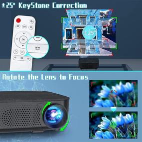 img 2 attached to 📽️ WISELAZER Projector: Native 1080P Ultra HD, 4k & Zoom Support, Wireless 5G Outdoor Portable Projector for Home Movies, TV Box/Phone/PC/Laptop Compatible