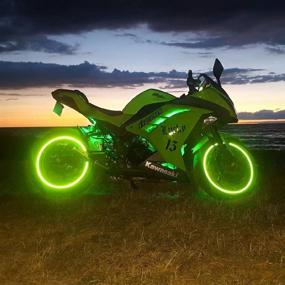 img 1 attached to 🚲 Lime Green High Intensity Reflective Rim Tapes for Most Sports Bikes - customTAYLOR33 Special Edition