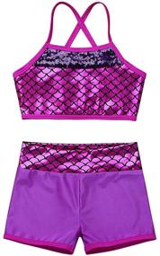 img 2 attached to Agoky Shorts Ballet Gymnastics Leotard Girls' Clothing for Active