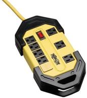 💡 tripp lite safety power strip with 8 outlets, 12ft cord, gfci 5-15p plug, hang holes - black & yellow (tlm812gf) logo