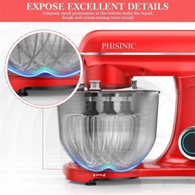 img 1 attached to PHISINIC Stand Mixer: Powerful 800W Motor, 6.5QT Capacity, Tilt-Head Design, All-Metal Housing for Ultimate Kitchen Mixing