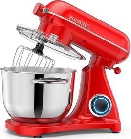 img 4 attached to PHISINIC Stand Mixer: Powerful 800W Motor, 6.5QT Capacity, Tilt-Head Design, All-Metal Housing for Ultimate Kitchen Mixing