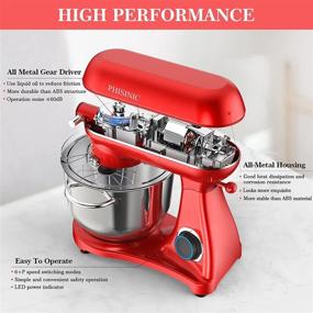 img 2 attached to PHISINIC Stand Mixer: Powerful 800W Motor, 6.5QT Capacity, Tilt-Head Design, All-Metal Housing for Ultimate Kitchen Mixing