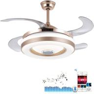 🌀 effperfect 42'' modern ceiling fan with light bluetooth music player ceiling fans dimmable free color changes chandelier smart lighting fixture, silent motor with led kits included (42'' fancy): enhance your space with stylish and functional ceiling fan! логотип