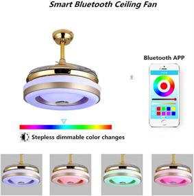 img 3 attached to 🌀 Effperfect 42'' Modern Ceiling Fan with Light Bluetooth Music Player Ceiling Fans Dimmable Free Color Changes Chandelier Smart Lighting Fixture, Silent Motor with LED Kits Included (42'' Fancy): Enhance Your Space with Stylish and Functional Ceiling Fan!