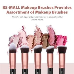 img 3 attached to BS-MALL Makeup Brushes Premium Synthetic Foundation Powder Concealers Eye Shadows Brush Set, 14 Pcs, Rose Golden, 1 Count