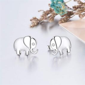 img 1 attached to Elephant Jewelry Sterling Silver Earrings