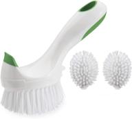 🧽 amazer dish brush set with 3 replacement heads - kitchen dish scrub brush with handle for efficient sink and dish cleaning logo
