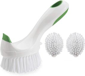 img 4 attached to 🧽 Amazer Dish Brush Set with 3 Replacement Heads - Kitchen Dish Scrub Brush with Handle for Efficient Sink and Dish Cleaning