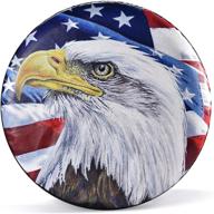 🦅 jayke joy spare tire cover - american eagle us flag design | waterproof pvc leather wheel cover | universal fit for jeep, trailer, rv, suv, camper (15 inch) logo