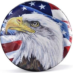 img 4 attached to 🦅 Jayke Joy Spare Tire Cover - American Eagle US Flag Design | Waterproof PVC Leather Wheel Cover | Universal Fit for Jeep, Trailer, RV, SUV, Camper (15 Inch)