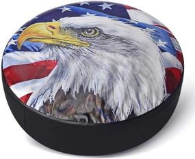 img 2 attached to 🦅 Jayke Joy Spare Tire Cover - American Eagle US Flag Design | Waterproof PVC Leather Wheel Cover | Universal Fit for Jeep, Trailer, RV, SUV, Camper (15 Inch)