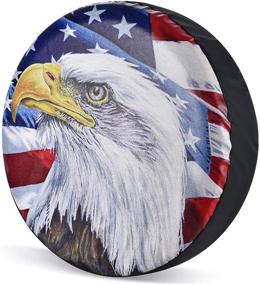 img 3 attached to 🦅 Jayke Joy Spare Tire Cover - American Eagle US Flag Design | Waterproof PVC Leather Wheel Cover | Universal Fit for Jeep, Trailer, RV, SUV, Camper (15 Inch)